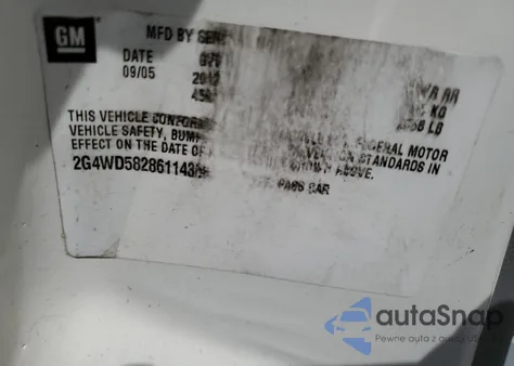 2006 Buick Lacrosse Cxl из США, поврежденный, VIN 2G4WD582861143689